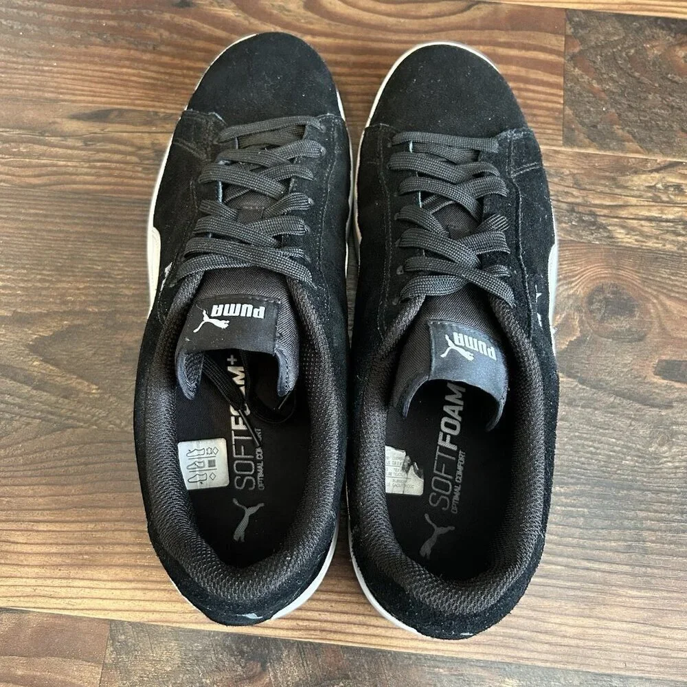 Puma Mens Puma Smash V2 Sneakers Size 12 Black White Silver 364989 01 EUC in Box